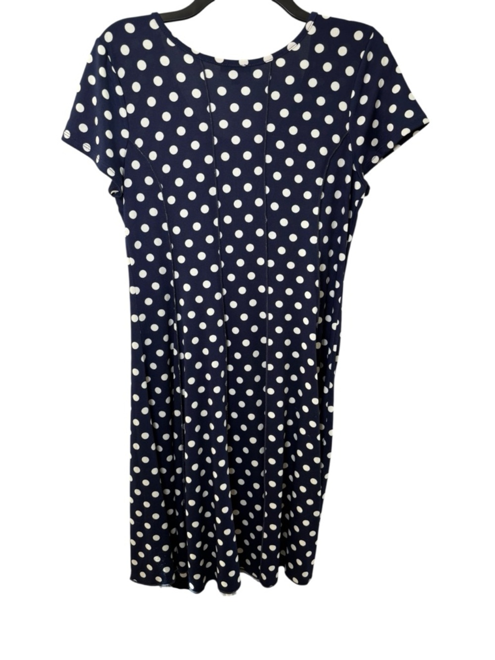 Sami & Jo Navy White Polka Dot Short Sleeve Kentucky Derby Midi Dress Women’s L - Picture 3 of 9